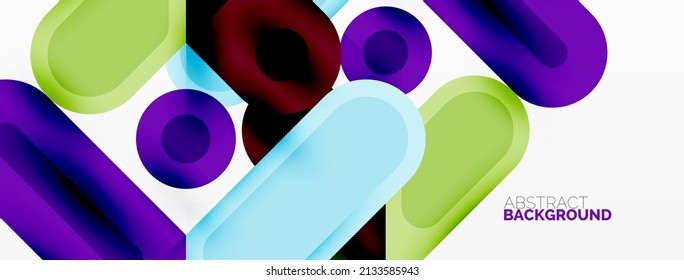 Creative geometric wallpaper. Minimal abstract background. Circles lines squares composition vector illustration for wallpaper banner background or landing page