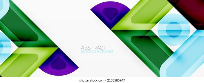 Creative geometric wallpaper. Minimal abstract background. Circles lines squares composition vector illustration for wallpaper banner background or landing page