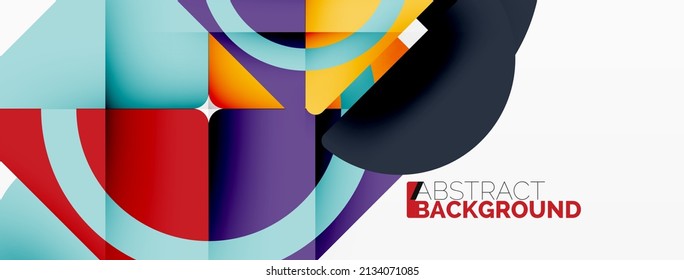 Creative geometric wallpaper. Minimal abstract background. Triangles and circles composition vector illustration for wallpaper banner background or landing page