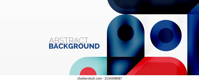 Creative geometric wallpaper. Minimal abstract background. Circles lines squares composition vector illustration for wallpaper banner background or landing page