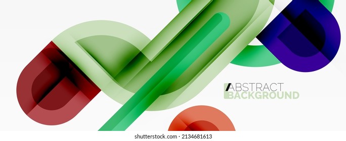 Creative geometric wallpaper. Minimal abstract background. Bright color geometric shapes on white backdrop. Business template for wallpaper, banner, background or landing