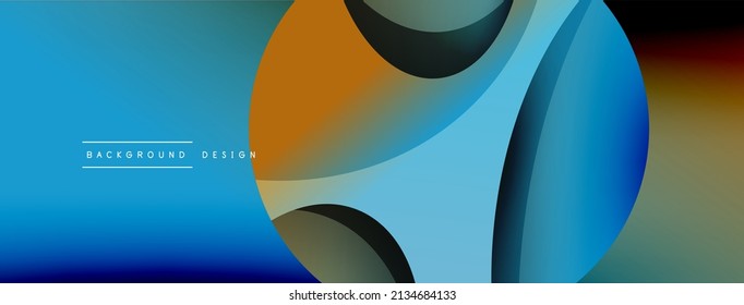 Creative geometric wallpaper. Minimal abstract background. Circle and wave composition vector illustration for wallpaper banner background or landing page