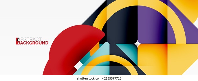 Creative geometric wallpaper. Minimal abstract background. Triangles and circles composition vector illustration for wallpaper banner background or landing page
