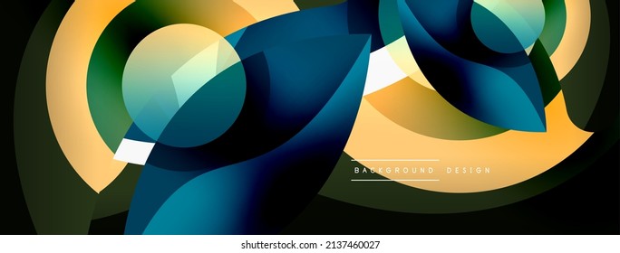 Creative geometric wallpaper. Minimal abstract background. Circle wave and round shapes composition vector illustration for wallpaper banner background or landing page