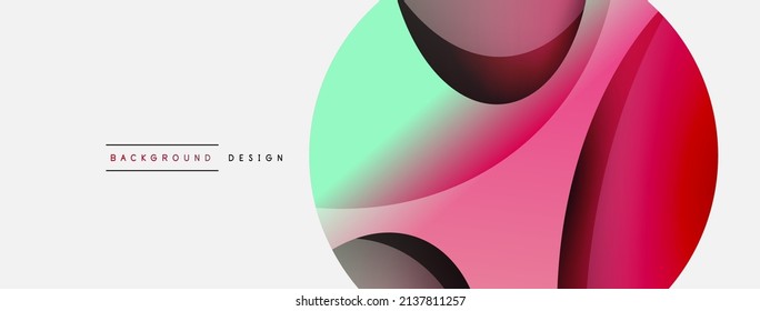 Creative geometric wallpaper. Minimal abstract background. Circle and wave composition vector illustration for wallpaper banner background or landing page