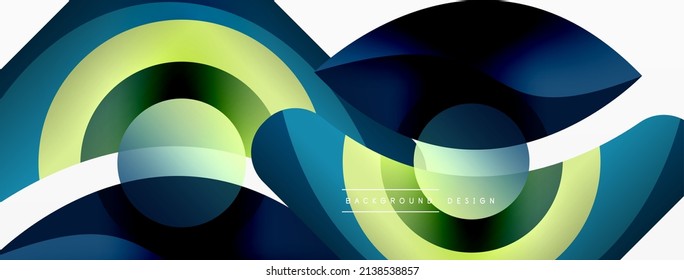 Creative geometric wallpaper. Minimal abstract background. Circle wave and round shapes composition vector illustration for wallpaper banner background or landing page