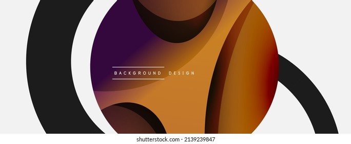 Papel geométrico creativo. Fondo abstracto mínimo. Ilustración vectorial de la composición del círculo y la onda para fondo de banner de fondo o página de aterrizaje de papel pintado
