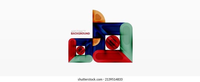 Creative geometric wallpaper. Minimal abstract background. Circles lines squares composition vector illustration for wallpaper banner background or landing page