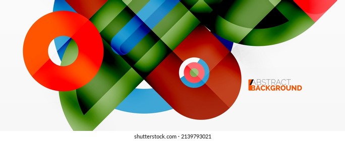 Creative geometric wallpaper. Minimal abstract background. Bright color geometric shapes on white backdrop. Business template for wallpaper, banner, background or landing