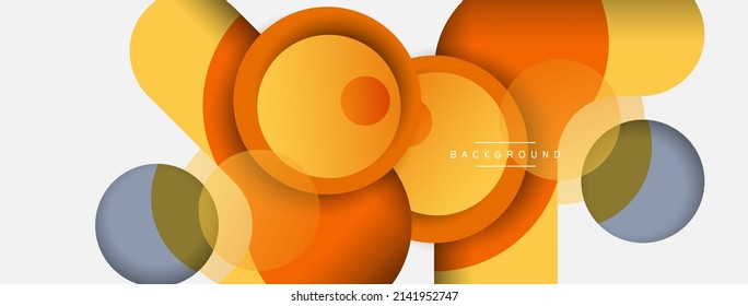 Creative geometric wallpaper. Minimal abstract background. Circles composition vector illustration for wallpaper banner background or landing page