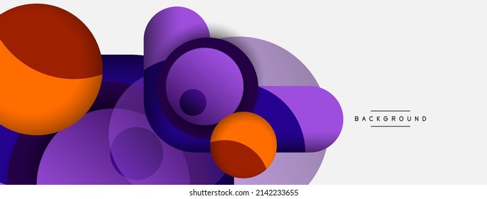 Papel geométrico creativo. Fondo abstracto mínimo. Composición de círculos ilustración vectorial para fondo de banner de fondo o página de aterrizaje