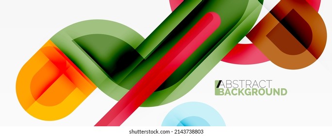 Creative geometric wallpaper. Minimal abstract background. Bright color geometric shapes on white backdrop. Business template for wallpaper, banner, background or landing