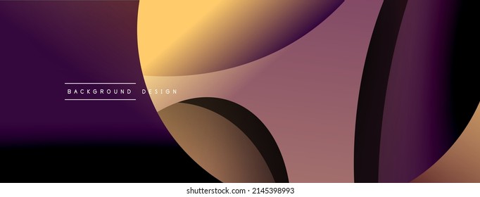 Papel geométrico creativo. Fondo abstracto mínimo. Ilustración vectorial de la composición del círculo y la onda para fondo de banner de fondo o página de aterrizaje de papel pintado