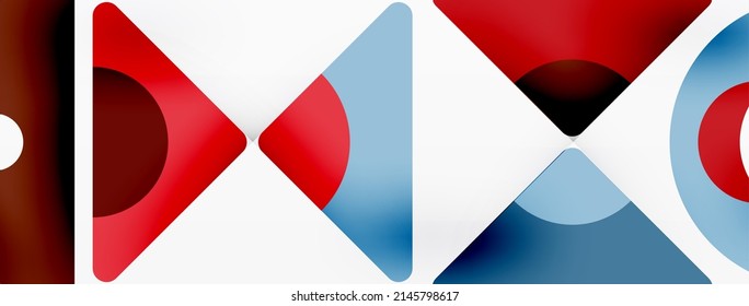 Creative geometric wallpaper. Minimal abstract background. Triangles and circles composition vector illustration for wallpaper banner background or landing page