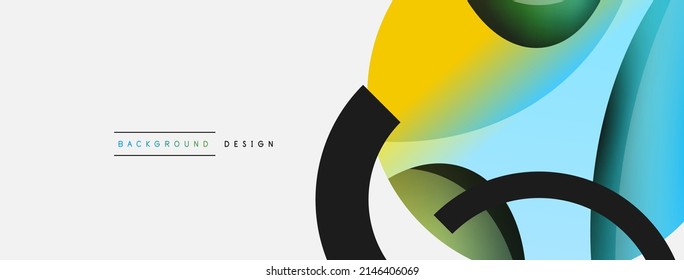 Creative geometric wallpaper. Minimal abstract background. Circle and wave composition vector illustration for wallpaper banner background or landing page