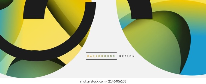 Papel geométrico creativo. Fondo abstracto mínimo. Ilustración vectorial de la composición del círculo y la onda para fondo de banner de fondo o página de aterrizaje de papel pintado