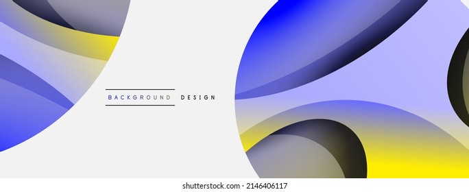 Papel geométrico creativo. Fondo abstracto mínimo. Ilustración vectorial de la composición del círculo y la onda para fondo de banner de fondo o página de aterrizaje de papel pintado