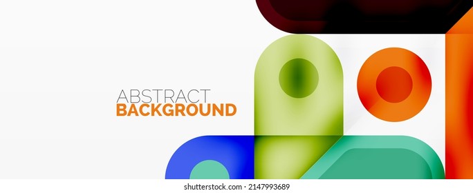 Papel geométrico creativo. Fondo abstracto mínimo. Círculos líneas cuadradas composición ilustración vectorial para fondo de banners de fondo o página de aterrizaje