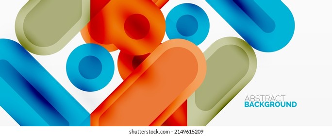 Papel geométrico creativo. Fondo abstracto mínimo. Círculos líneas cuadradas composición ilustración vectorial para fondo de banners de fondo o página de aterrizaje