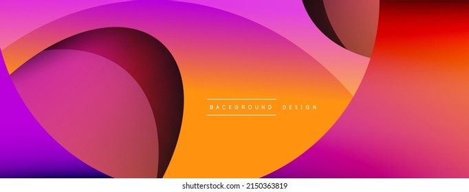 Papel geométrico creativo. Fondo abstracto mínimo. Ilustración vectorial de la composición del círculo y la onda para fondo de banner de fondo o página de aterrizaje de papel pintado
