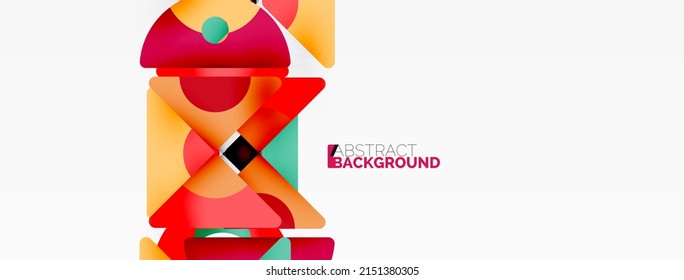 Papel geométrico creativo. Fondo abstracto mínimo. Triángulos y círculos composición ilustración vectorial para fondo de banners de fondo o página de aterrizaje