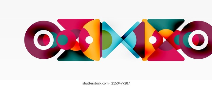 Creative geometric wallpaper. Minimal abstract background. Triangles and circles composition vector illustration for wallpaper banner background or landing page
