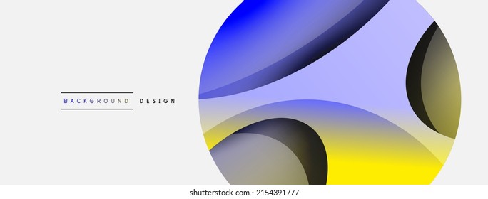 Papel geométrico creativo. Fondo abstracto mínimo. Ilustración vectorial de la composición del círculo y la onda para fondo de banner de fondo o página de aterrizaje de papel pintado