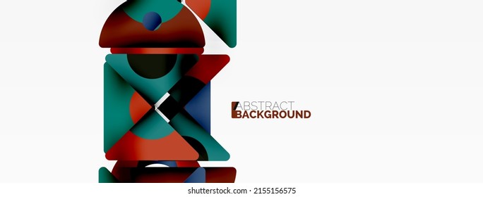 Papel geométrico creativo. Fondo abstracto mínimo. Triángulos y círculos composición ilustración vectorial para fondo de banners de fondo o página de aterrizaje
