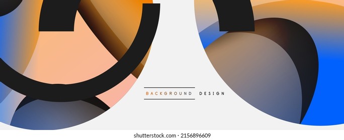 Creative geometric wallpaper. Minimal abstract background. Circle and wave composition vector illustration for wallpaper banner background or landing page