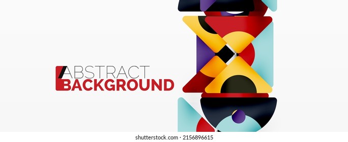 Creative geometric wallpaper. Minimal abstract background. Triangles and circles composition vector illustration for wallpaper banner background or landing page