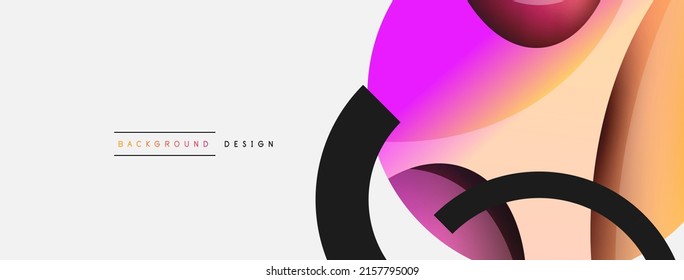 Creative geometric wallpaper. Minimal abstract background. Circle and wave composition vector illustration for wallpaper banner background or landing page