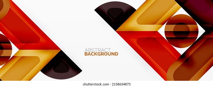 Creative geometric wallpaper. Minimal abstract background. Circles lines squares composition vector illustration for wallpaper banner background or landing page