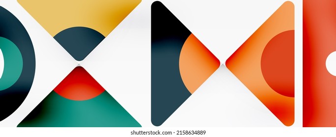 Creative geometric wallpaper. Minimal abstract background. Triangles and circles composition vector illustration for wallpaper banner background or landing page