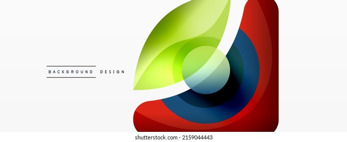 Papel geométrico creativo. Fondo abstracto mínimo. Moda circular y formas redondeadas composición ilustración vectorial para fondo de banner de fondo o página de aterrizaje de papel pintado