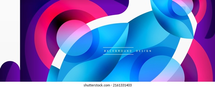 Creative geometric wallpaper. Minimal abstract background. Circle wave and round shapes composition vector illustration for wallpaper banner background or landing page