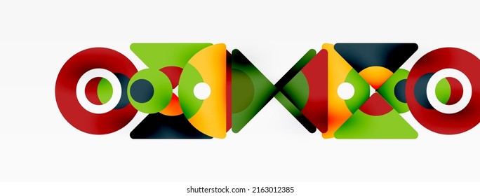 Papel geométrico creativo. Fondo abstracto mínimo. Triángulos y círculos composición ilustración vectorial para fondo de banners de fondo o página de aterrizaje