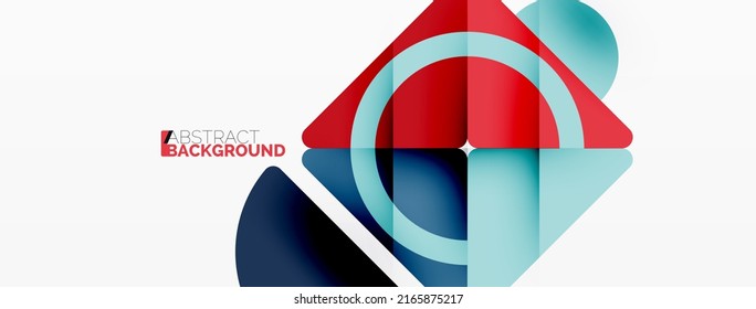 Papel geométrico creativo. Fondo abstracto mínimo. Triángulos y círculos composición ilustración vectorial para fondo de banners de fondo o página de aterrizaje