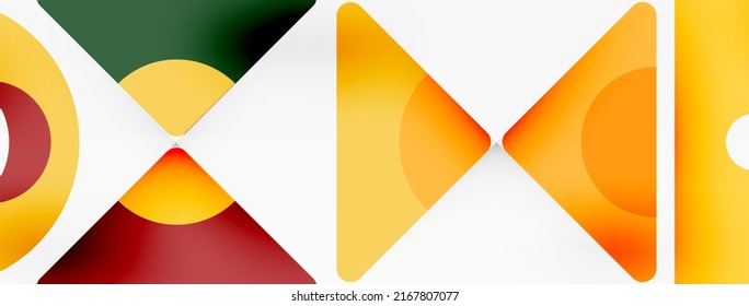 Creative geometric wallpaper. Minimal abstract background. Triangles and circles composition vector illustration for wallpaper banner background or landing page