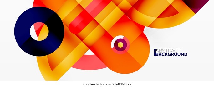 Creative geometric wallpaper. Minimal abstract background. Bright color geometric shapes on white backdrop. Business template for wallpaper, banner, background or landing