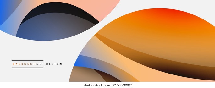 Papel geométrico creativo. Fondo abstracto mínimo. Ilustración vectorial de la composición del círculo y la onda para fondo de banner de fondo o página de aterrizaje de papel pintado