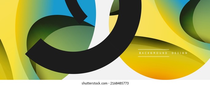 Creative geometric wallpaper. Minimal abstract background. Circle and wave composition vector illustration for wallpaper banner background or landing page