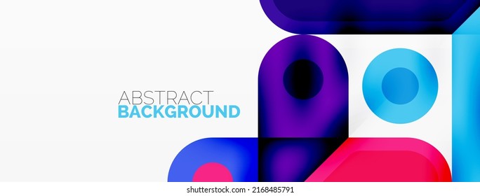 Creative geometric wallpaper. Minimal abstract background. Circles lines squares composition vector illustration for wallpaper banner background or landing page