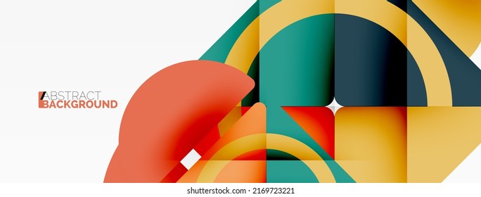 Creative geometric wallpaper. Minimal abstract background. Triangles and circles composition vector illustration for wallpaper banner background or landing page