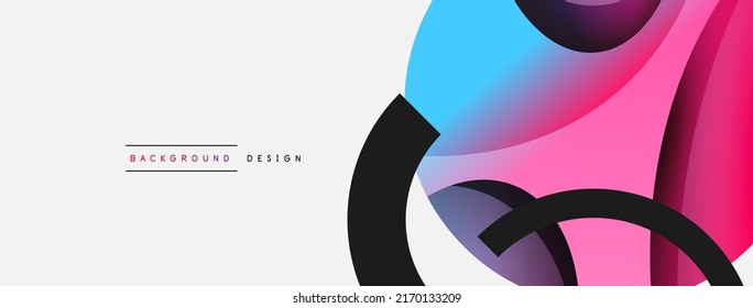 Creative geometric wallpaper. Minimal abstract background. Circle and wave composition vector illustration for wallpaper banner background or landing page