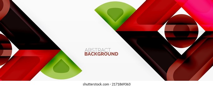 Papel geométrico creativo. Fondo abstracto mínimo. Círculos líneas cuadradas composición ilustración vectorial para fondo de banners de fondo o página de aterrizaje