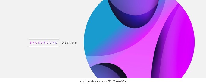 Papel geométrico creativo. Fondo abstracto mínimo. Ilustración vectorial de la composición del círculo y la onda para fondo de banner de fondo o página de aterrizaje de papel pintado