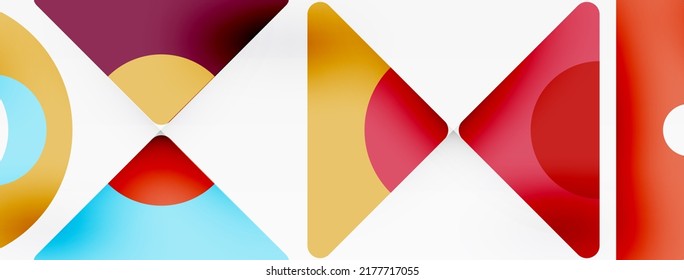 Creative geometric wallpaper. Minimal abstract background. Triangles and circles composition vector illustration for wallpaper banner background or landing page