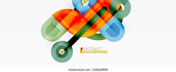 Creative geometric wallpaper. Minimal abstract background. Bright color geometric shapes on white backdrop. Business template for wallpaper, banner, background or landing