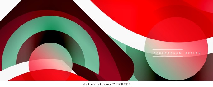 Creative geometric wallpaper. Minimal abstract background. Circle wave and round shapes composition vector illustration for wallpaper banner background or landing page