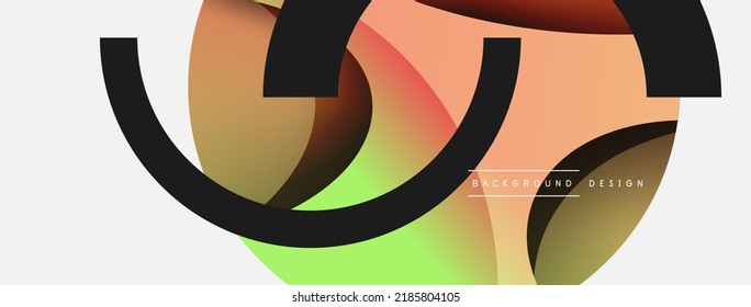 Papel geométrico creativo. Fondo abstracto mínimo. Ilustración vectorial de la composición del círculo y la onda para fondo de banner de fondo o página de aterrizaje de papel pintado